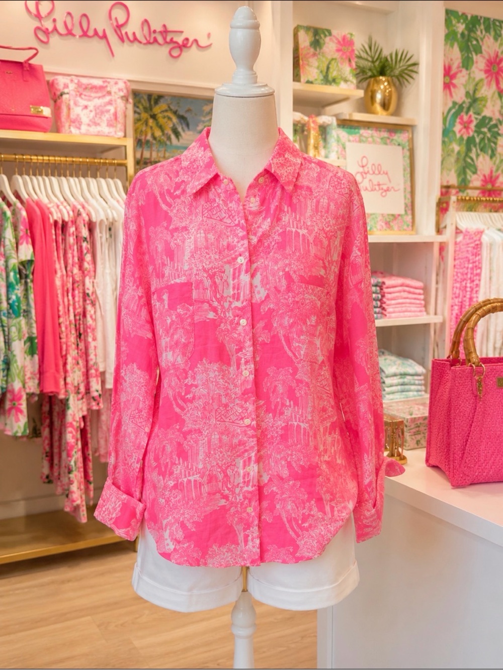Lilly Pulitzer 65th Anniversary toile 100% linen Limited Edition -XL